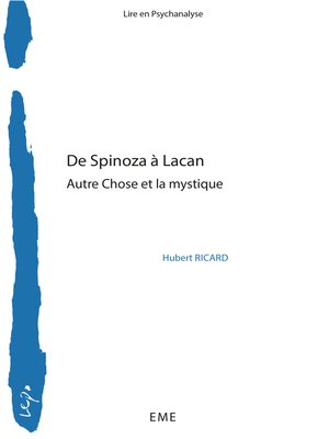 cover image of De Spinoza à Lacan